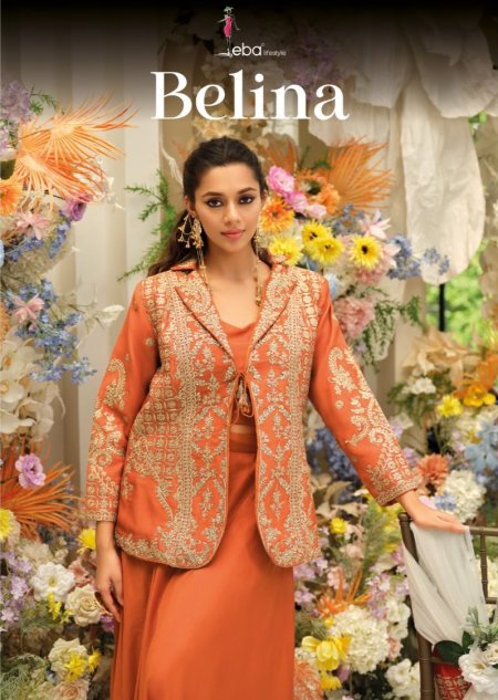 Belina By Eba Chinon With Emboidery Designer Indo Western 